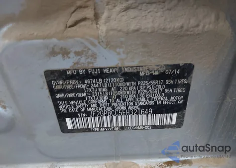 2014 Subaru Xv Crosstrek Hybrid 2.0I z USA, uszkodzony, nr VIN JF2GPBCC5EH321649